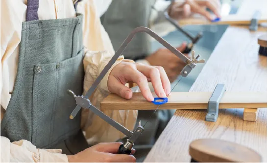 ワックスを削る様子